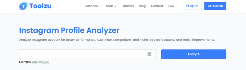 Toolzu review: Instagram profile analyzer