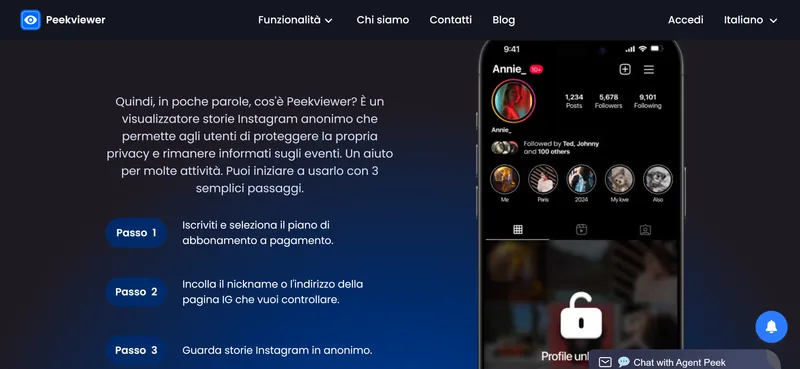 Come vedere un account Instagram bloccato? Con Peekviewer, passo dopo passo