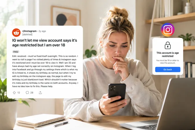 Real users on Reddit report Instagram's age restriction message before turning to an age restricted Instagram viewer to load the public profile. Real users on Reddit report Instagram's age restriction message before turning to an age restricted Instagram viewer to load the public profile.