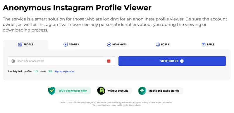 Free Instagram profile analyzer tools for public accounts: Inflact