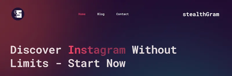 StealthGram main page