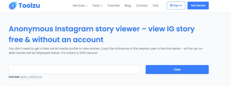 Toolzu review: Anonymous Instagram  story viewer