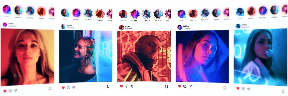 A visual hero banner showing social media profiles