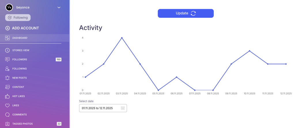 How to check Instagram secretly without being detected as a profile viewer: dashboard