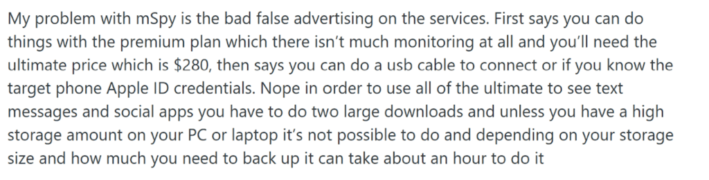 mSpy review on Reddit
