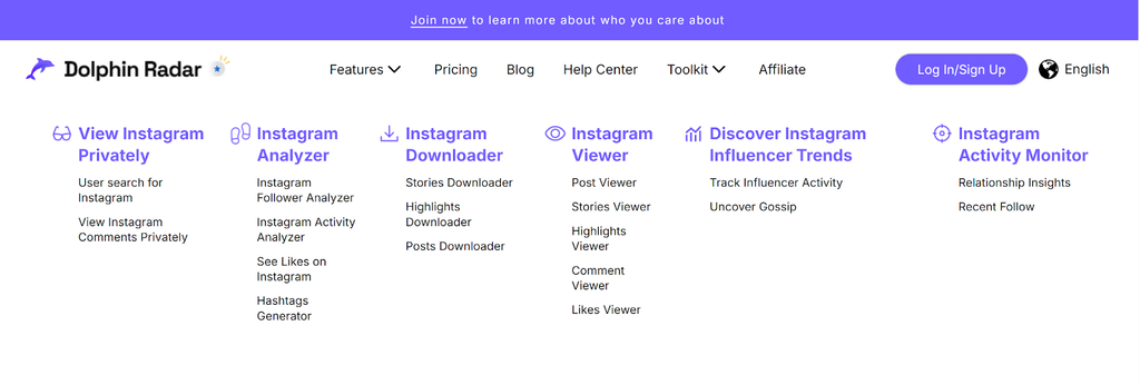 Screenshot showing Dolphin Radar features